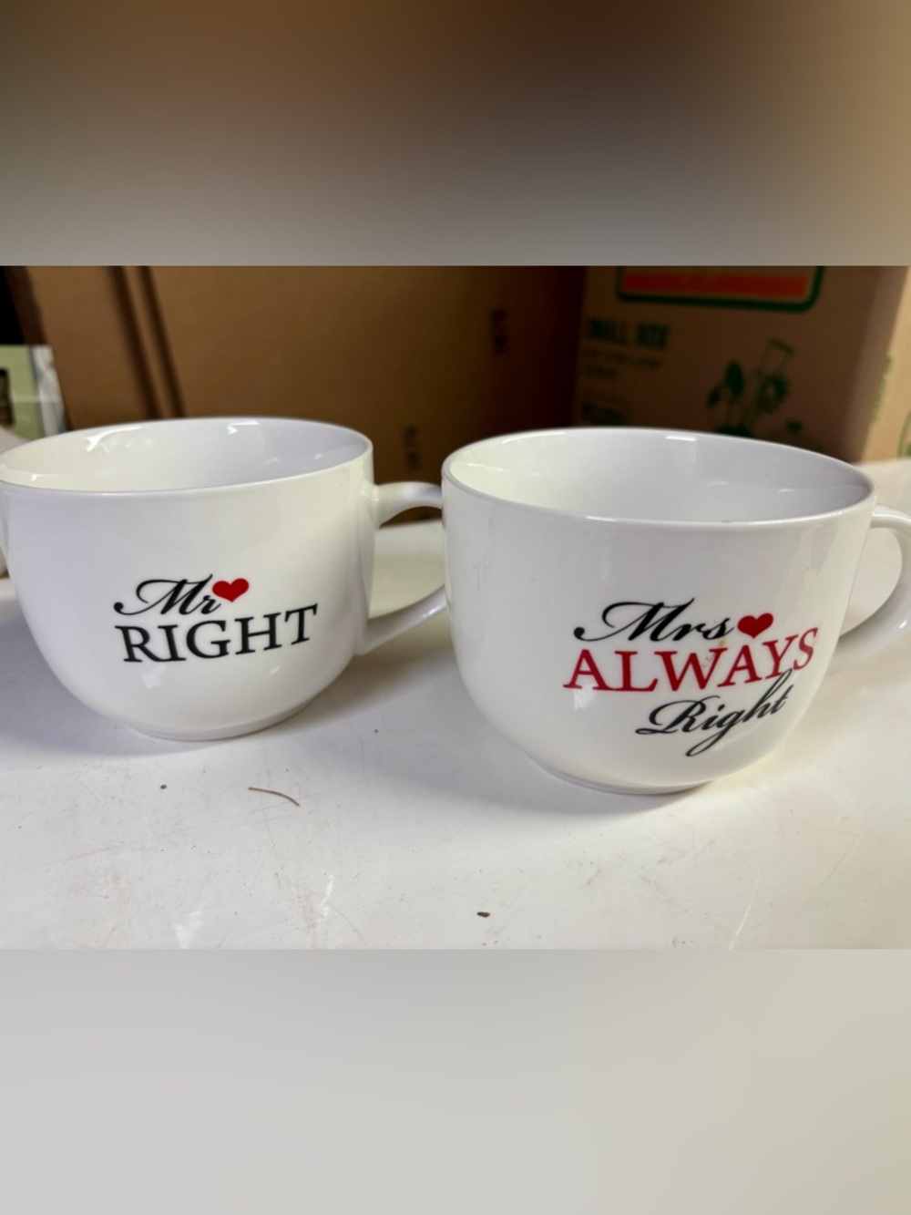 Mrs. Always Right White Ceramic Coffee Mug - Set of 2
